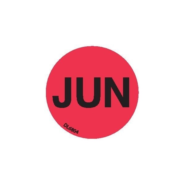 Decker Tape Products Label, DL6804, MONTHS OF YEAR - JUN, 1" DL6804 - main